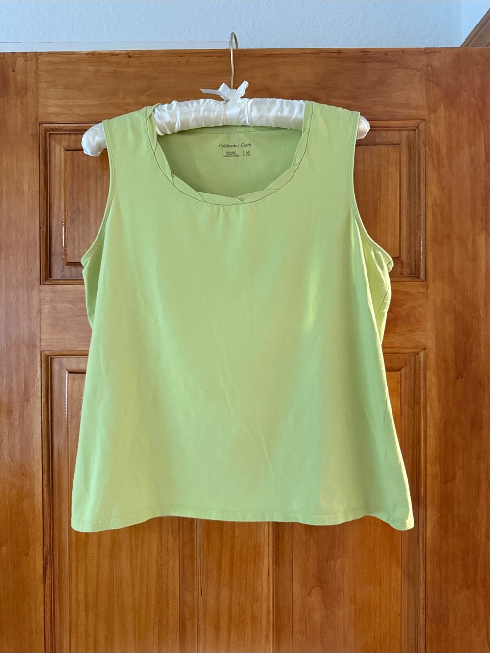 Coldwater Creek Lime Green Sleeveless Scoop Neck Tank